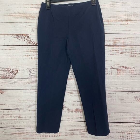 Lafayette 148 New York navy pull on Size‎ 0 cropped dress career pants - Picture 2 of 7